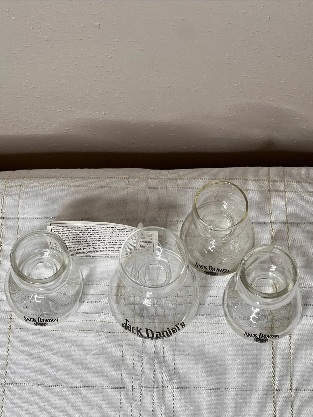 Jack Daniels Old No 7 Double Bubble Shot Glasses Set of 4 Whiskey Chaser